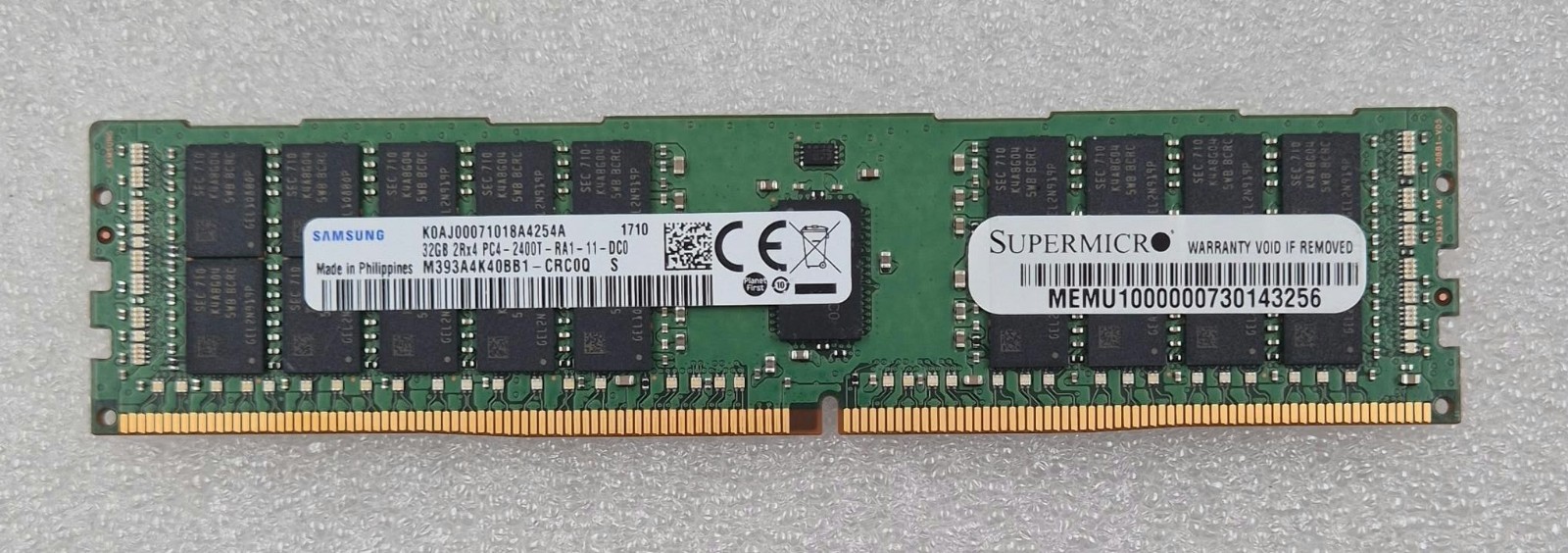 SAMSUNG 32GB 2Rx4 PC4-2400T M393A4K40BB1-CRC0Q DDR4 Server Memory RAM SUPERMICRO