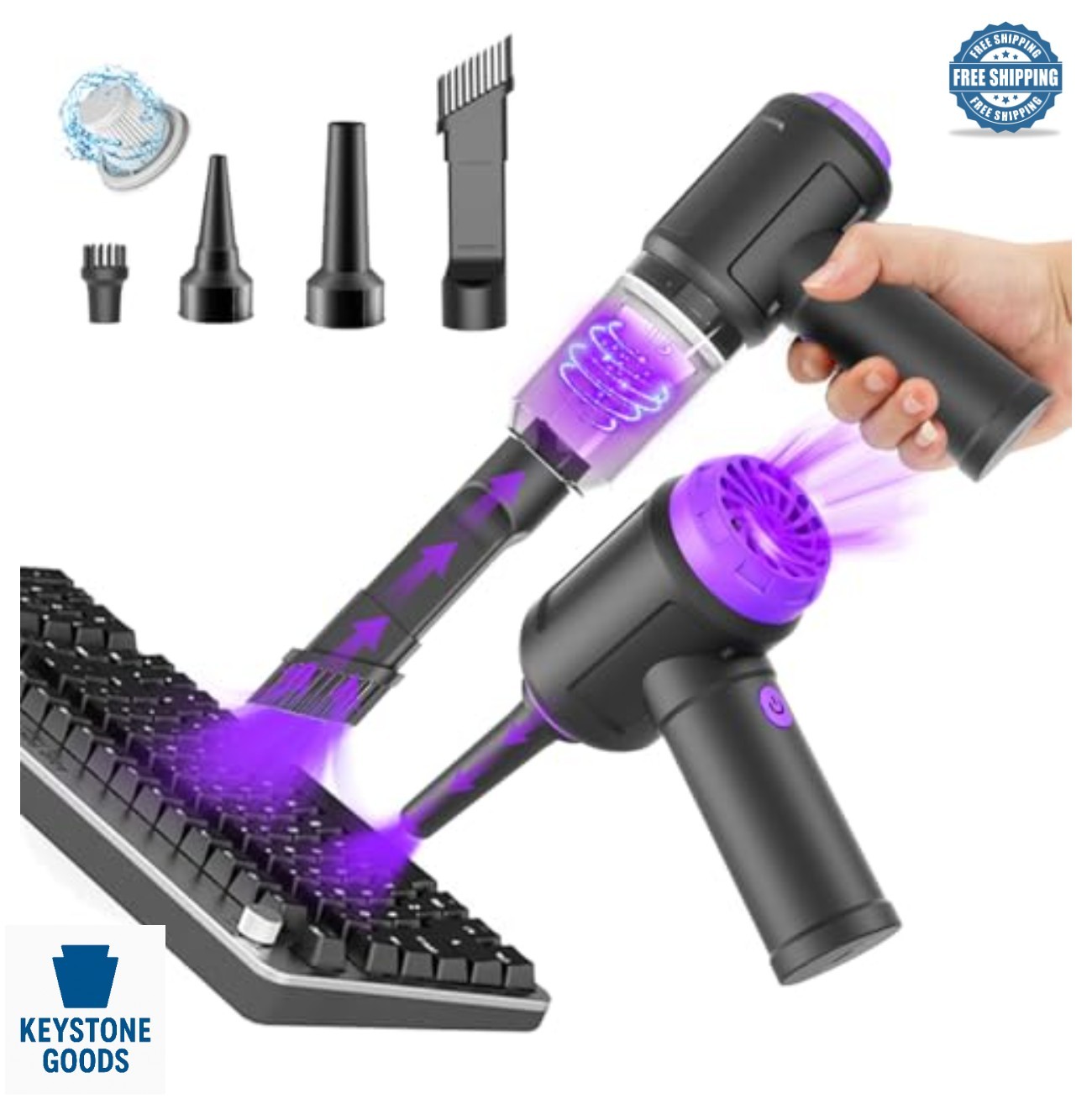 Cordless Computer Vacuum 14500Pa 110000RPM Air Duster Blower Keyboard Cleaning