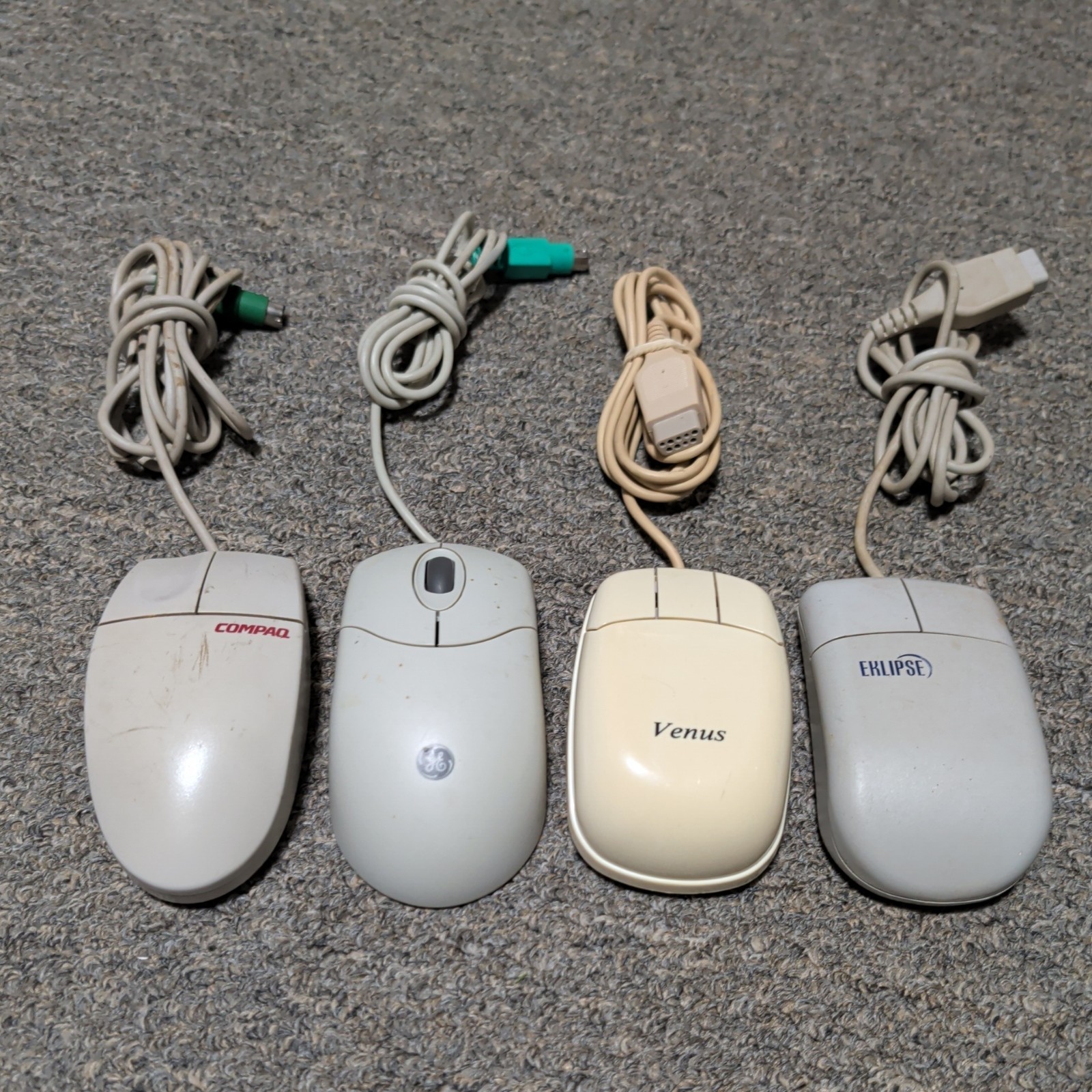 Lot of 4Vintage Computer Mice Compaq GEM Venus Eklipse Serial/PS2 EN Lot of 4Vintage Computer Mice Compaq GEM Venus Eklipse Serial/PS2 EN