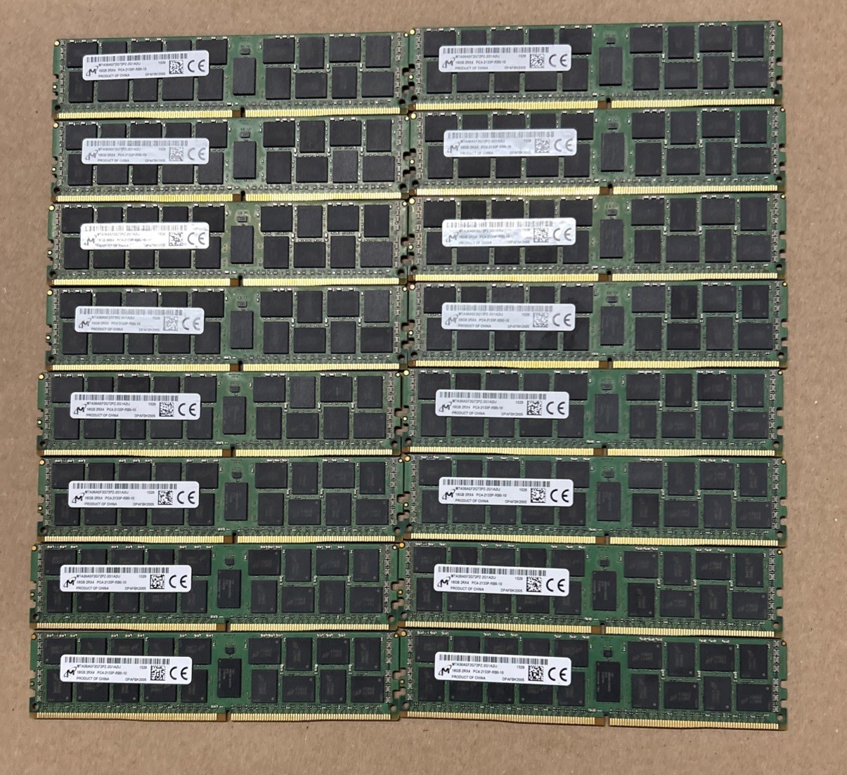 Lot Of 16Micron MTA36ASF2G72PZ-2G1A2IJ 16GB 2Rx4 PC4-2133P-RB0-10 ECC Server Ram Lot Of 16Micron MTA36ASF2G72PZ-2G1A2IJ 16GB 2Rx4 PC4-2133P-RB0-10 ECC Server Ram