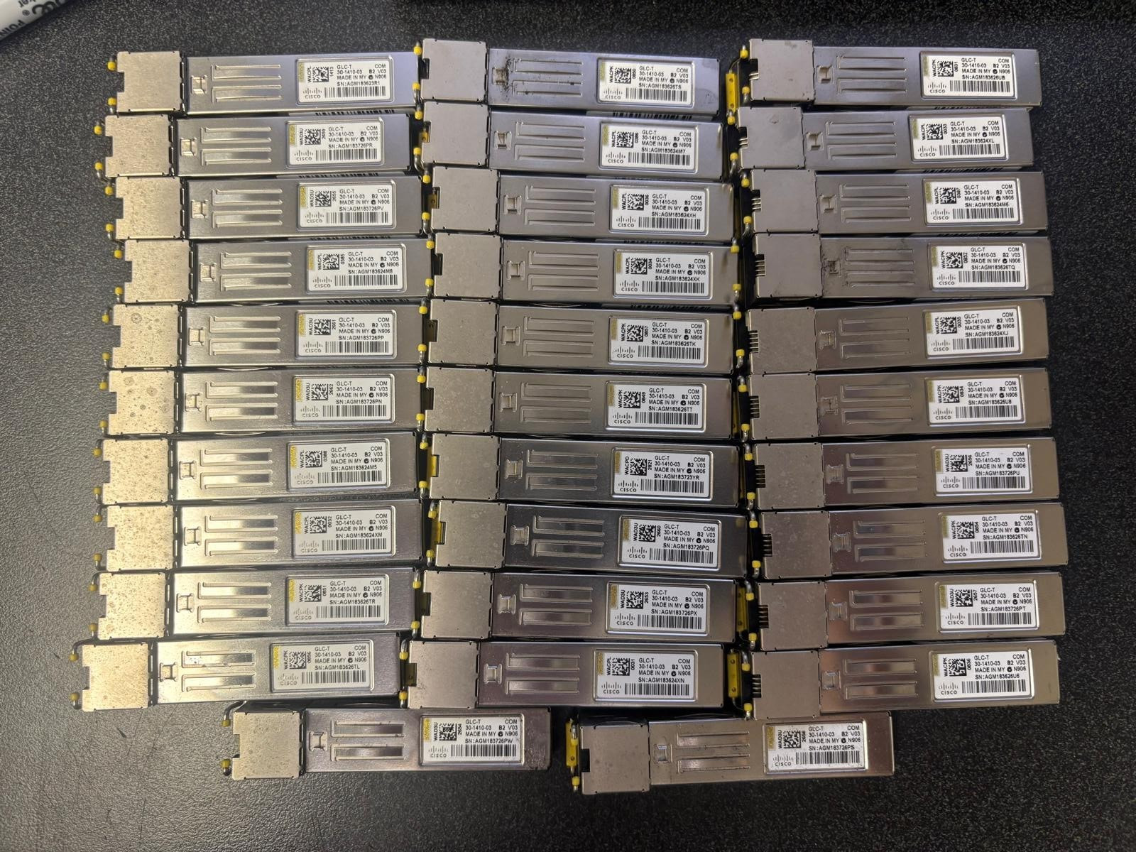 Lot of 32 Cisco GLC-T 30-1410-03 1000BASE-T SFP Transceivers