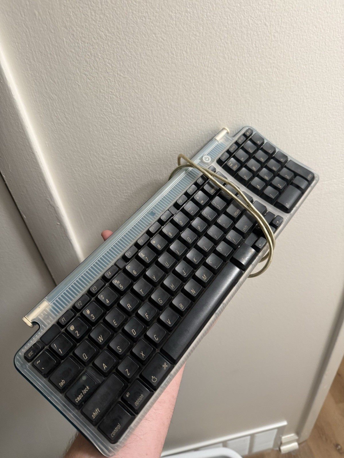 Apple M2452 Vintage USB Wired Keyboard bondi Blue Transparent iMac untested