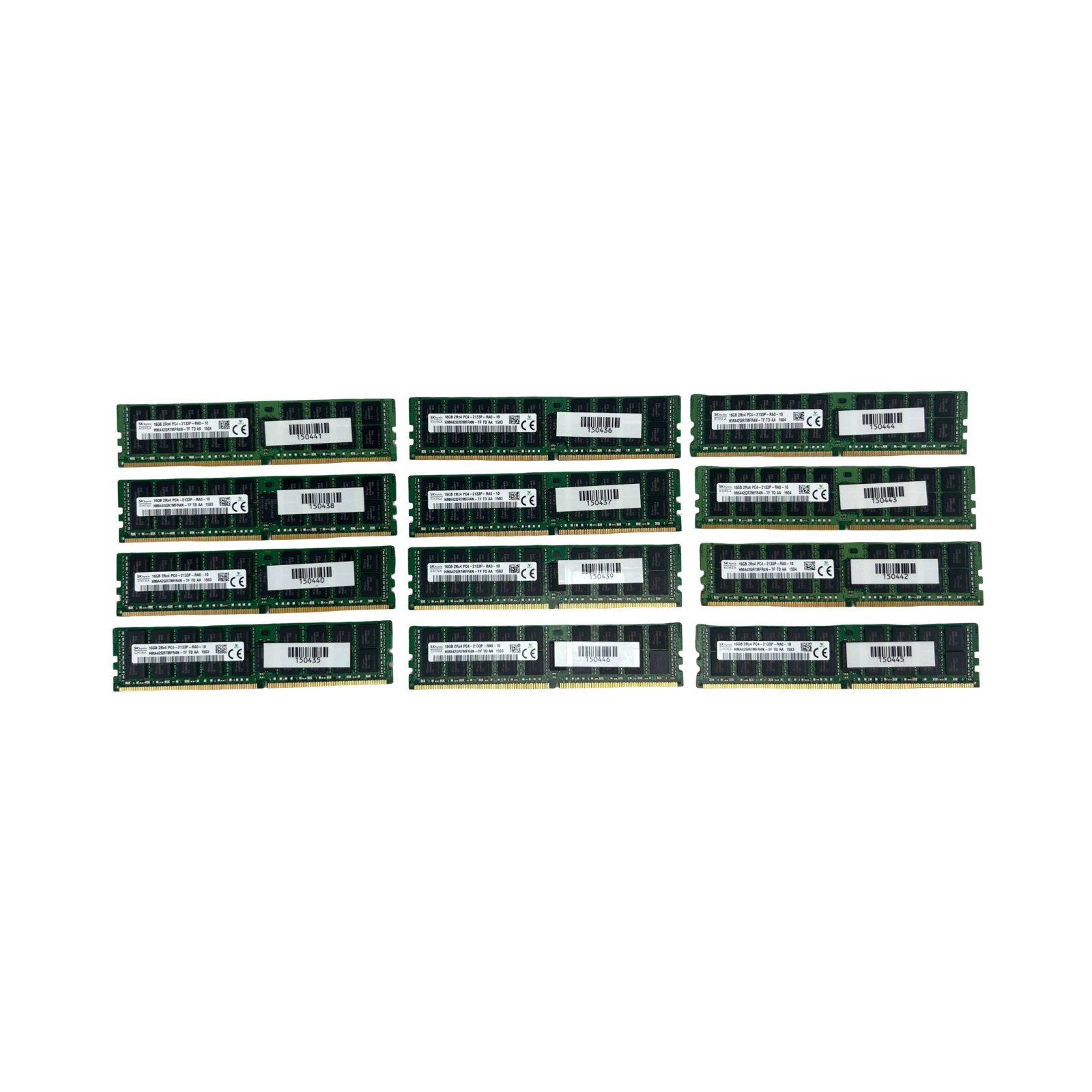Lot of 12 SK Hynix HMA42GR7MFR4N-TF 16GB 2Rx4 PC4-2133P DDR4 ECC RAM