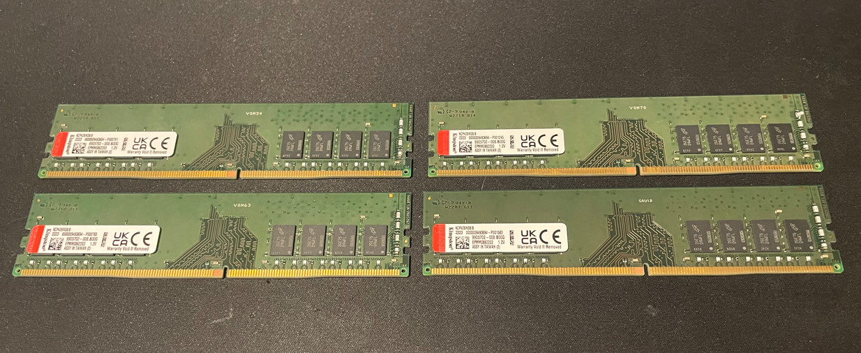 Kingston 32GB DDR4 2666Mhz 4x 8GB Sticks