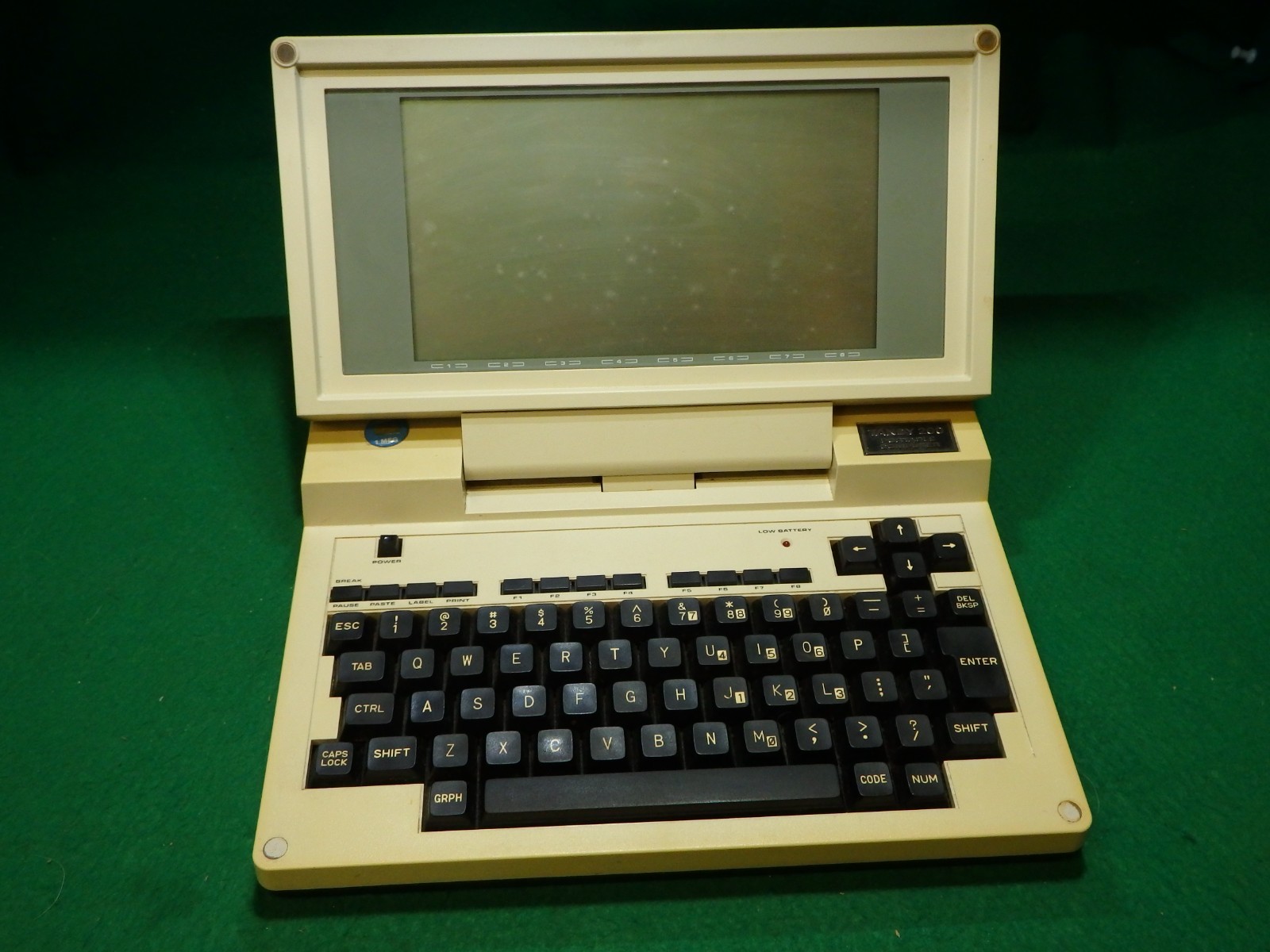Vintage Tandy 200 Portable Computer with plastic travel sleeve, no power supply Vintage Tandy 200 Portable Computer with plastic travel sleeve, no power supply