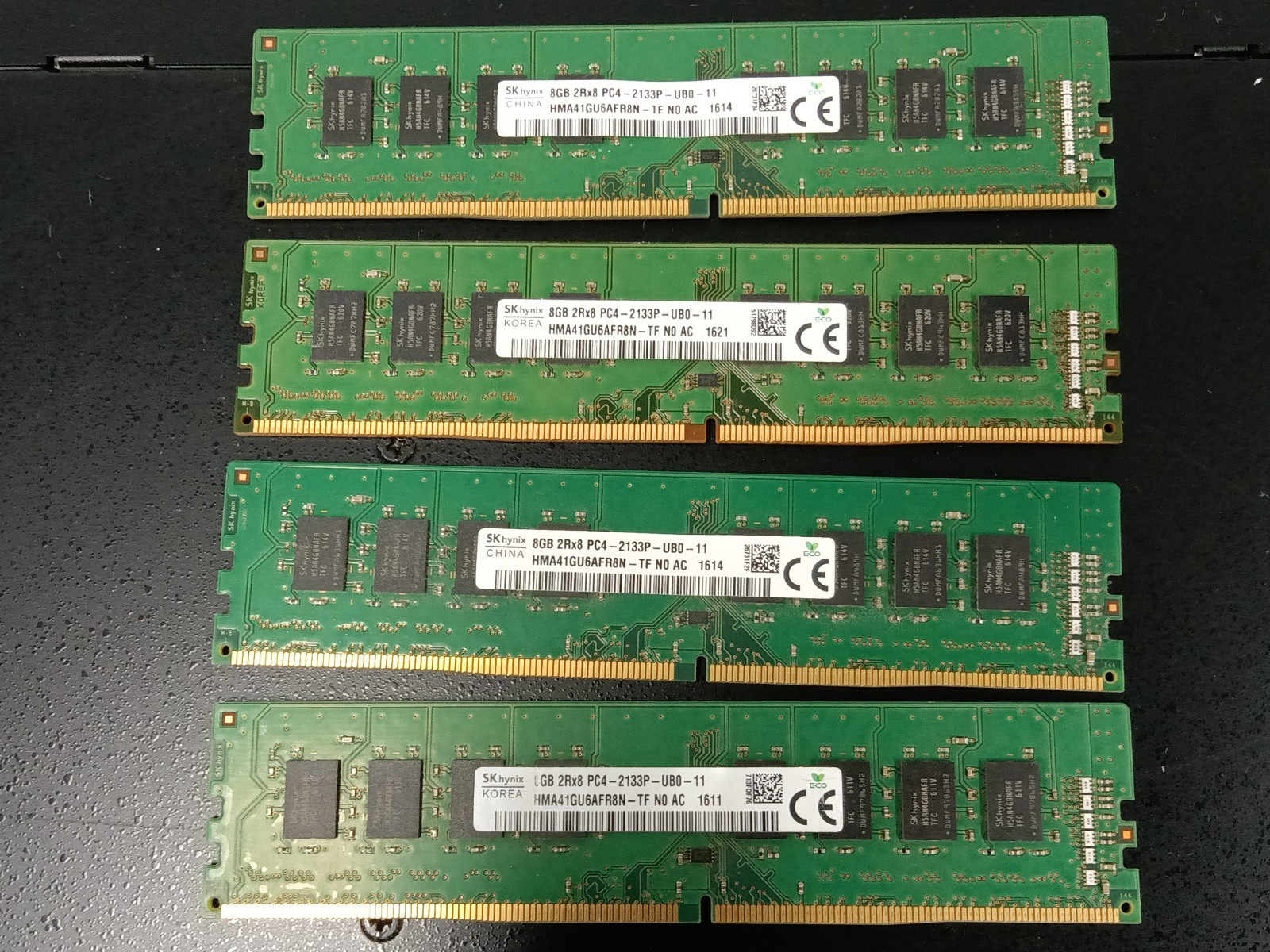 32GB 8GB x 4 SK hynix 2Rx8 DDR4 PC4-2133P-UB0 Desktop memory -HMA41GU6AFR8N-TF