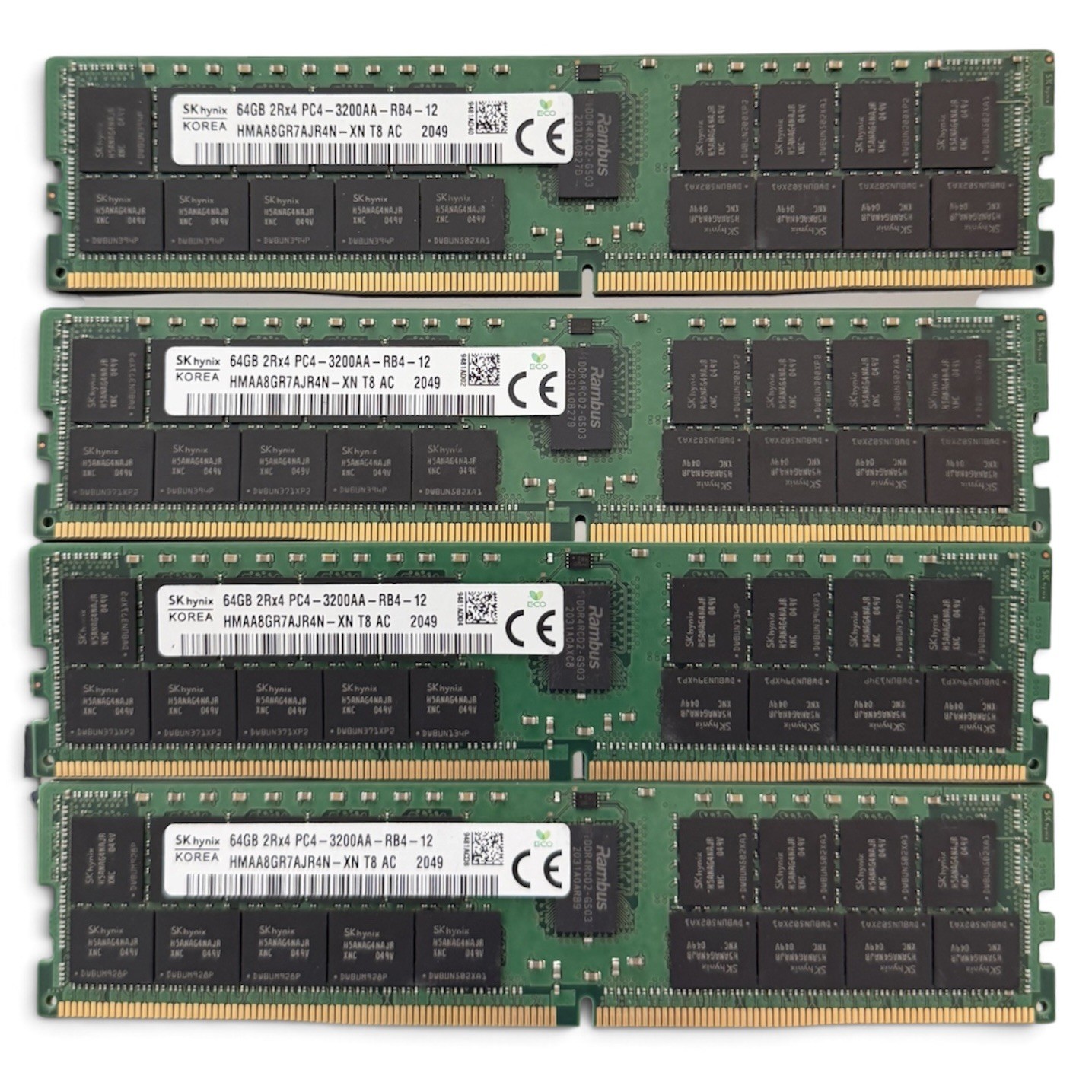 Lot of 16 SK Hynix 64GB 2Rx4 DDR4-3200 ECC RDIMM Server Ram HMAA8GR7AJR4N-XN Lot of 16 SK Hynix 64GB 2Rx4 DDR4-3200 ECC RDIMM Server Ram HMAA8GR7AJR4N-XN