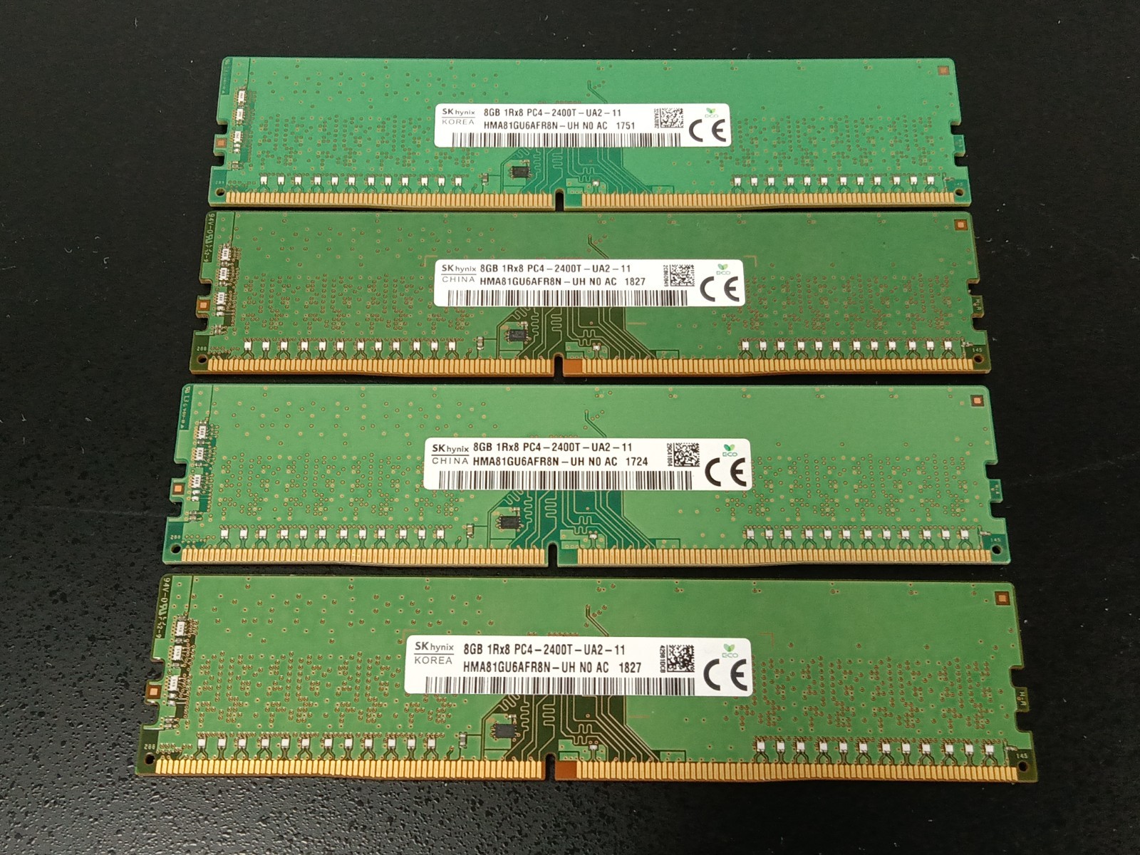 32GB 8GB x 4 SK hynix 1Rx8 DDR4 PC4-2400T-UA2 Desktop memory - HMA81GU6AFR8N-UH