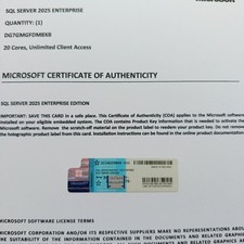 SQL Server 2025 Enterprise 20 Core Unlimited CALs Retail License picture