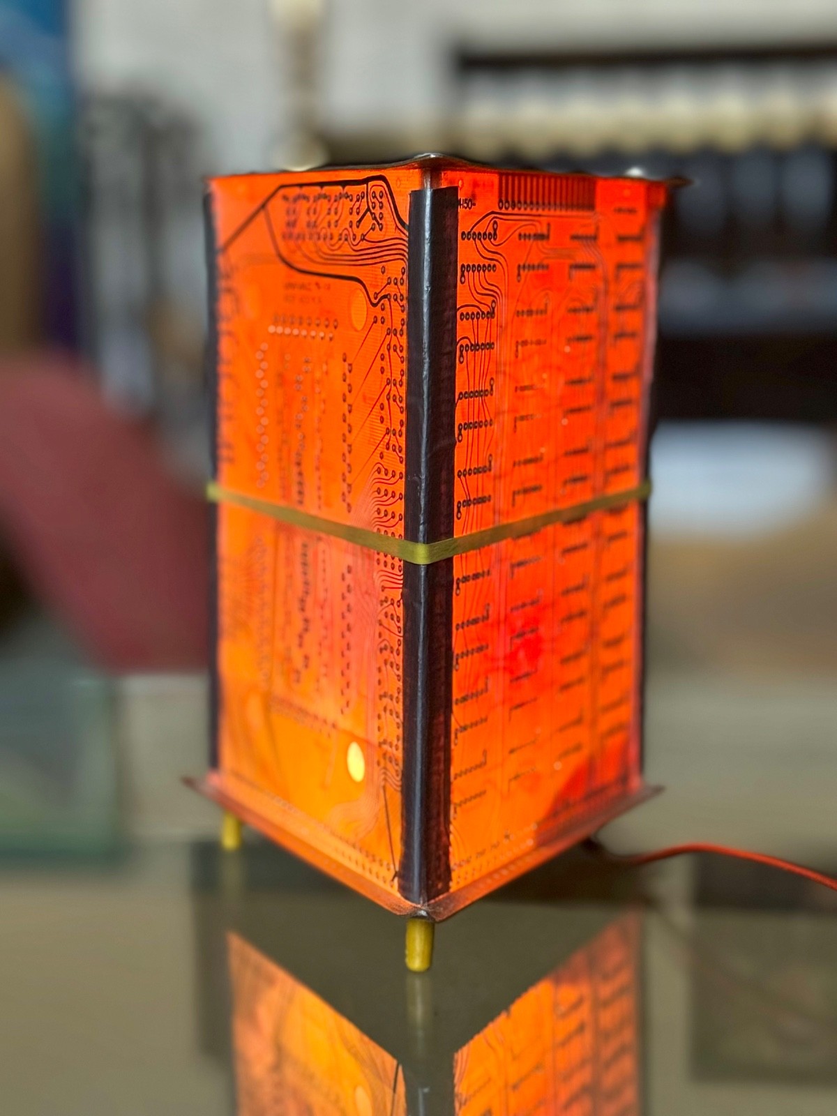 Vintage UNIVAC Mainframe Circuit Board Lamp - Cyberpunk Tech Geek Industrial Art