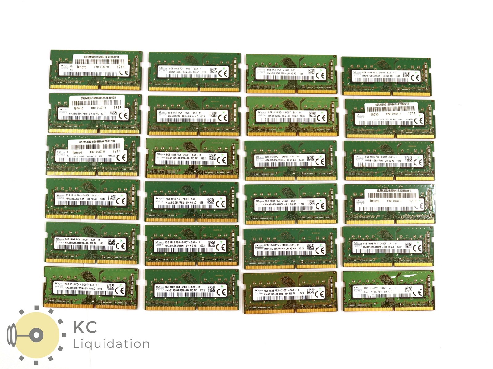 SK Hynix Lot (24x8GB) DDR4 PC4-2400T 1Rx8 SODIMM RAM Memory HMA81GS6AFR8N-UH
