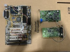 Vintage Asus P5A Rev 1.03 Super Socket 7 Motherboard + K6-2 300 + 196mb + Cards picture
