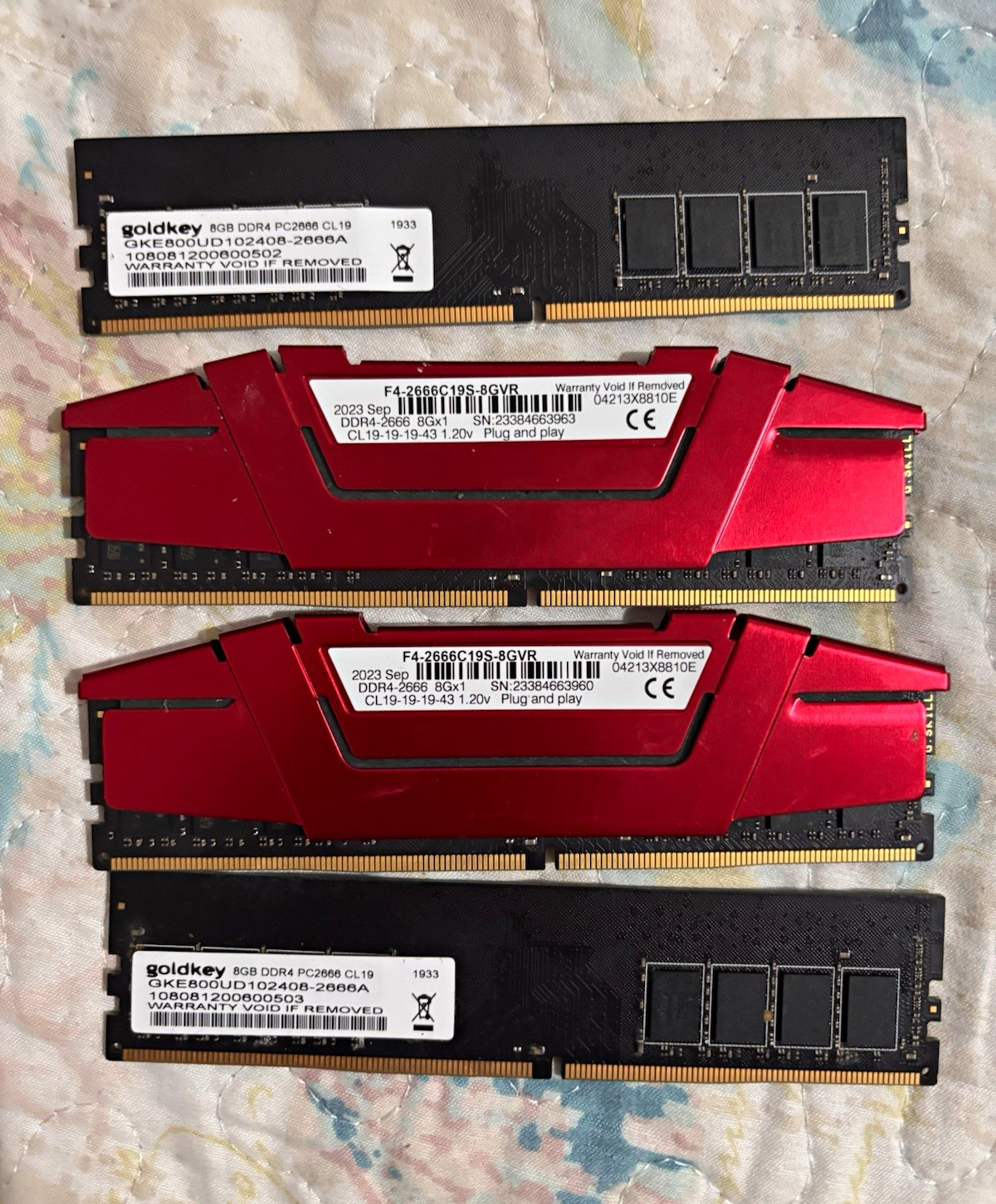 Goldkey Ripjaws V 32GB (4x8GB) DDR4-2666 PC4-21300 288-Pin DIMM