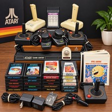 Atari 2600 CX-2600A Console Game Center 22 Games Manuals Controllers Untested picture