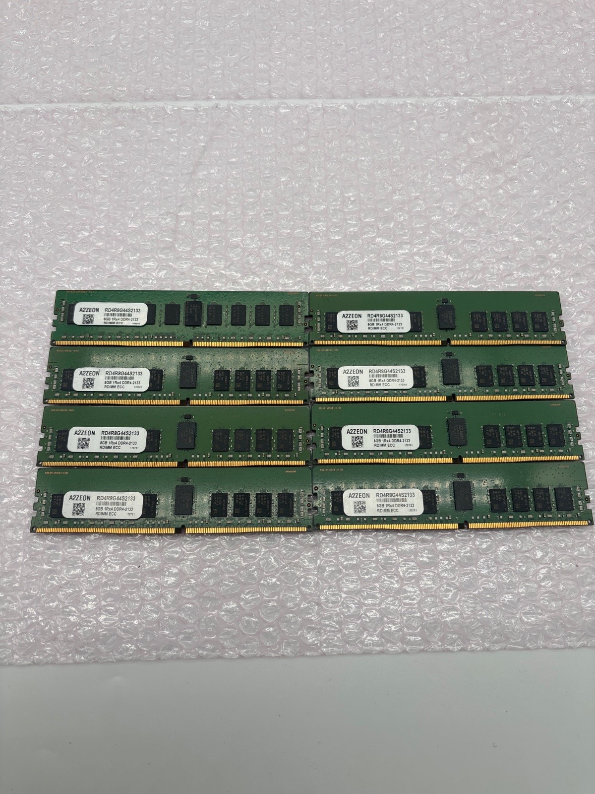 Lot of 8 A2ZEON 8GB DDR4-2133 RDIMM ECC 1Rx4 Server Memory RD4R8G44S2133 Lot of 8 A2ZEON 8GB DDR4-2133 RDIMM ECC 1Rx4 Server Memory RD4R8G44S2133
