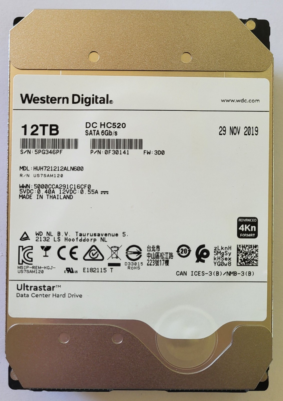 Tested WD Ultrastar DC HC520 12TB 7.2K RPM SATA 6Gb/s 3.5 Tested WD Ultrastar DC HC520 12TB 7.2K RPM SATA 6Gb/s 3.5