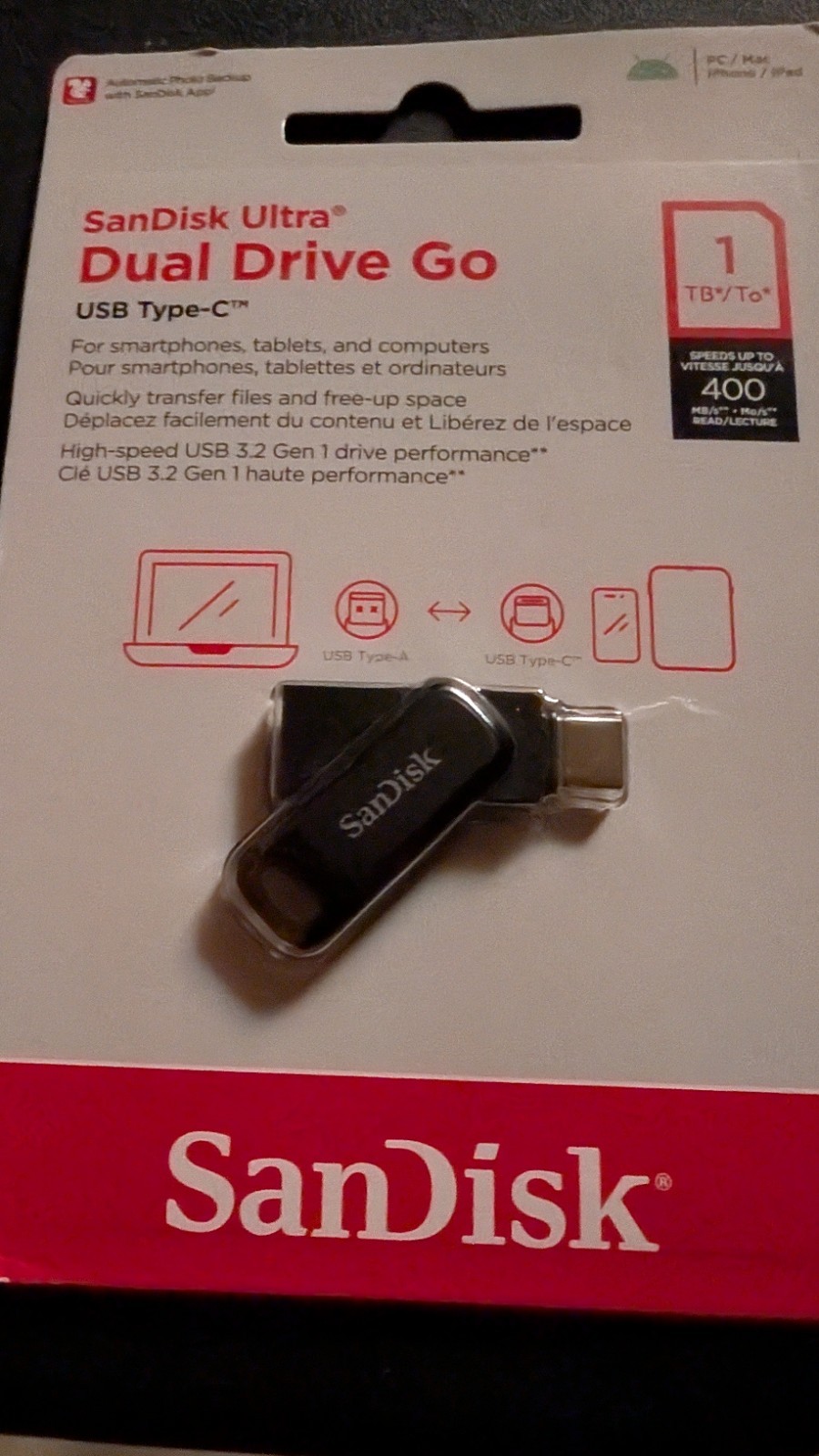 SanDisk 1TB Ultra Dual Drive Go USB Type-C Flash Drive