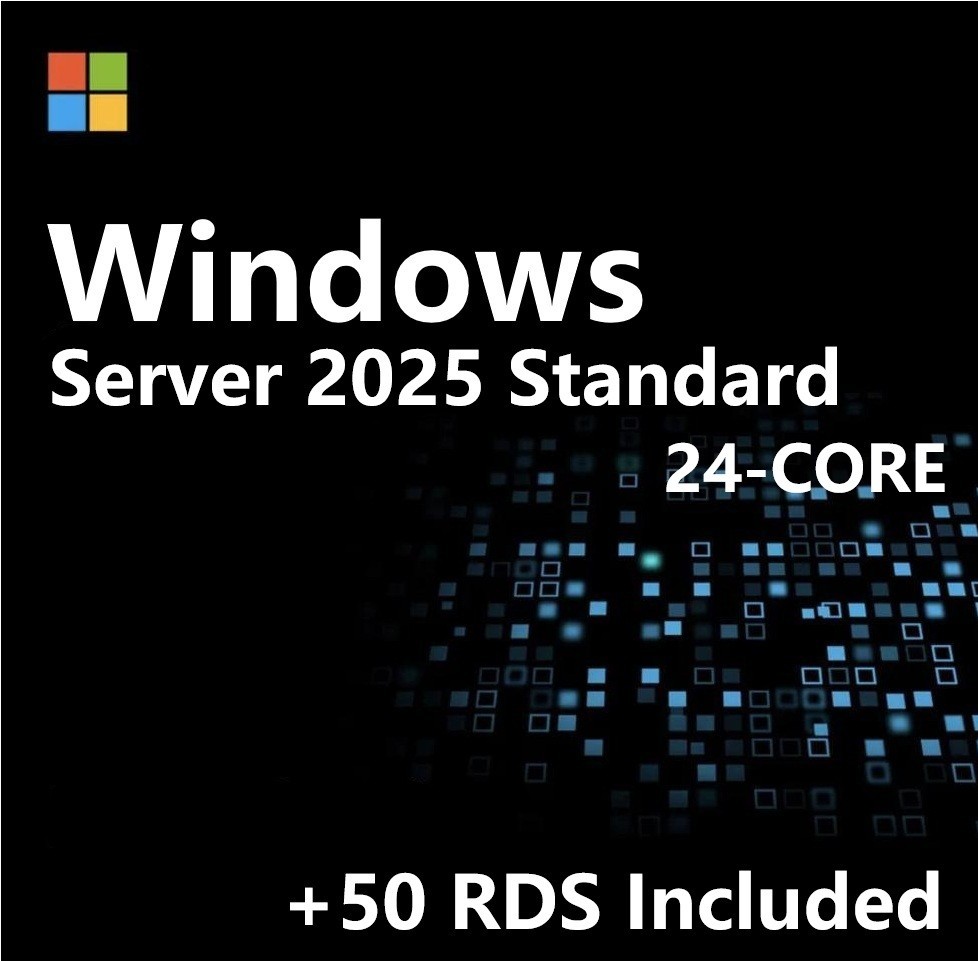 Windows Server 2025 Standard✔ 24-CORE✔ 10 CALs✔ 50 RDS✔ Remote Desktop EP2-25205
