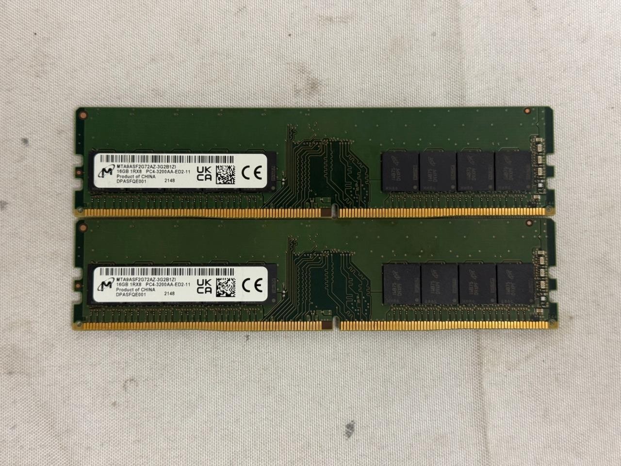 Micron 32GB (16GBx2) DDR4 1Rx8 PC4-3200AA-ED2-11 ECC MTA9ASF2G72AZ-3G2B1ZI Micron 32GB (16GBx2) DDR4 1Rx8 PC4-3200AA-ED2-11 ECC MTA9ASF2G72AZ-3G2B1ZI