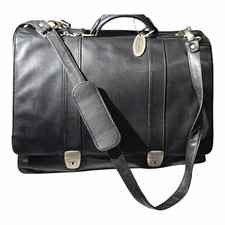 Vintage Dilana Black Leather Briefcase / Messenger Bag – Made in Colombia picture