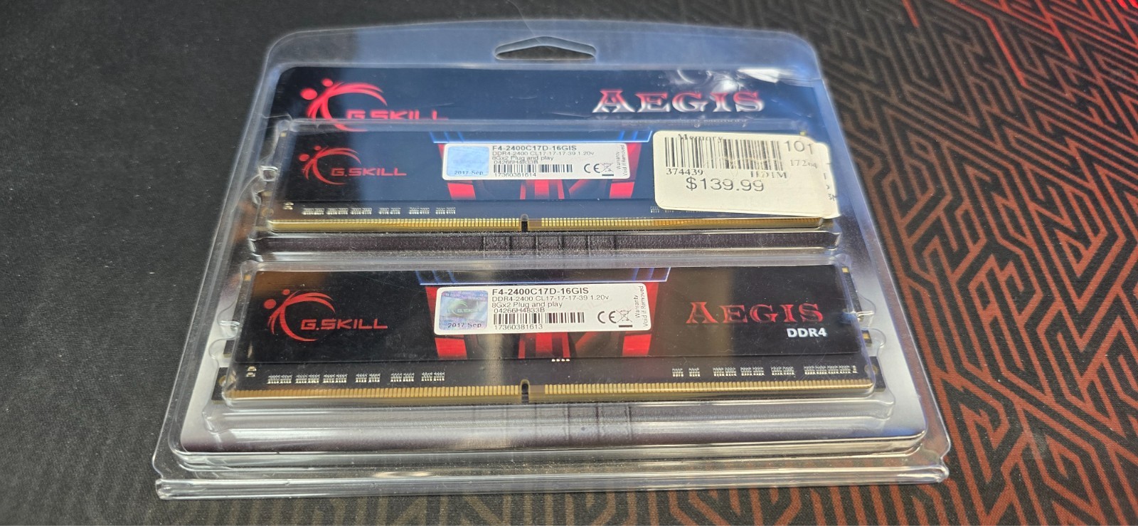 G.SKILL AEGIS Series Gaming DDR4 RAM (XMP) 16GB (2x8GB) (F4-2400C17D-16GIS)