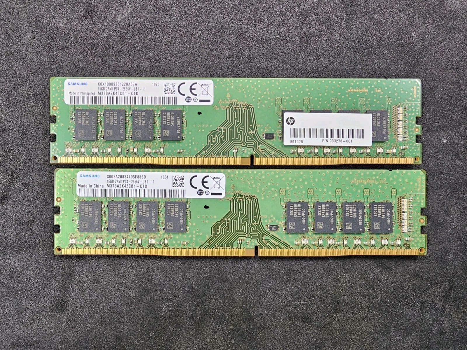 32GB 2x Samsung 16GB  2Rx8 M378A2K43CB1 PC4-21300 DDR4-2666 RAM TESTED