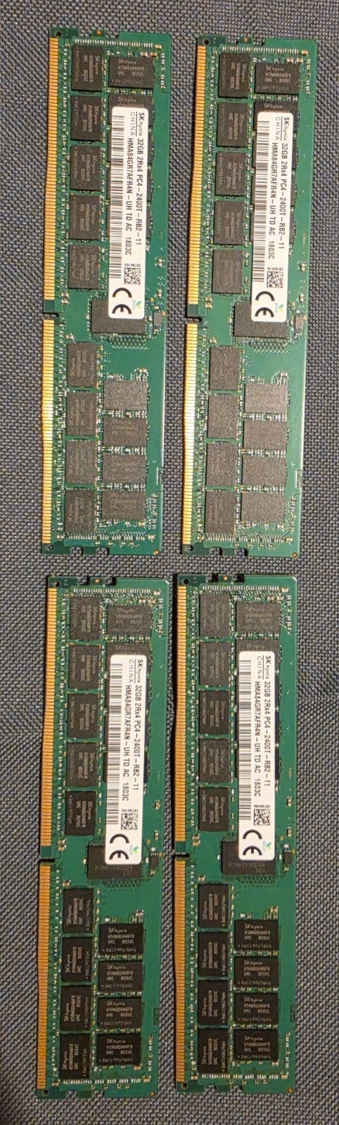 128GB 4x32GB SK Hynix DDR4-2400 ECC RDIMM 2Rx4 Server RAM HMA84GR7AFR4N-UH 128GB 4x32GB SK Hynix DDR4-2400 ECC RDIMM 2Rx4 Server RAM HMA84GR7AFR4N-UH
