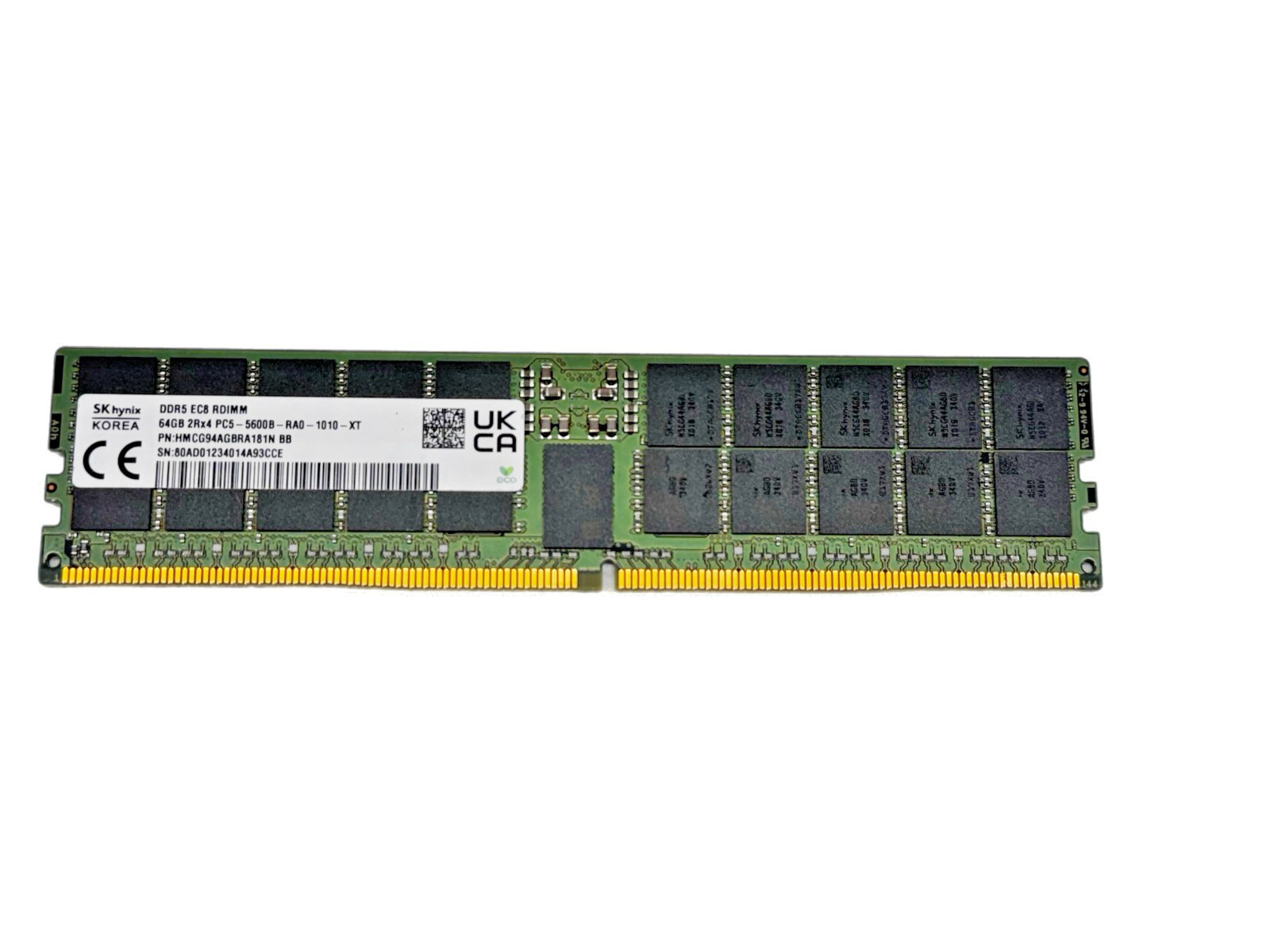 SKhynix 64GB 2Rx4 PC5-5600-RA0-1010-XT ECC REG Server Memory HMCG94AGBRA181N BB SKhynix 64GB 2Rx4 PC5-5600-RA0-1010-XT ECC REG Server Memory HMCG94AGBRA181N BB