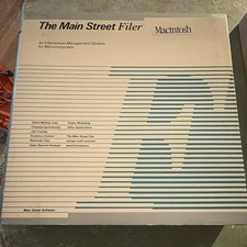 Vintage Main Street Software Filer Macintosh User Manual Binder w Floppy UNTESED picture