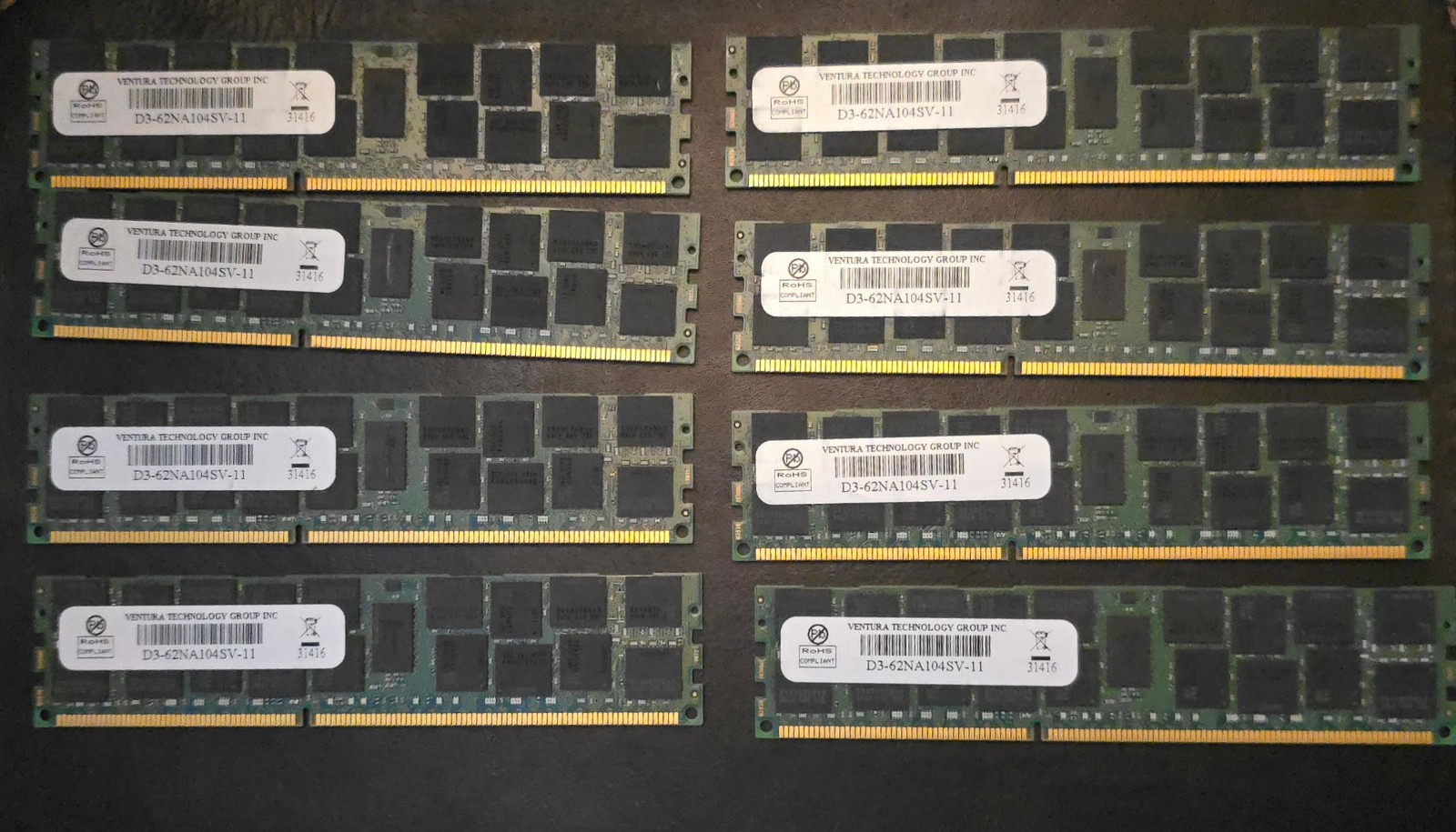 DDR3 ECC 16gb LOT OF 8 (128GB) - D3-62NA104SV-11