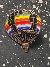 Rare Apple Computer Hot Air Balloon Pin Lapel Vtg 1984 Rainbow Macintosh picture