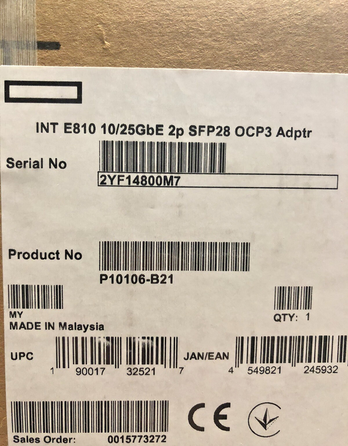 HPE 10/25GbE 2Port SFP28 Intel E810 OCP3 Network Adapter NIC 2 Port 10G 25G 25GE HPE 10/25GbE 2Port SFP28 Intel E810 OCP3 Network Adapter NIC 2 Port 10G 25G 25GE