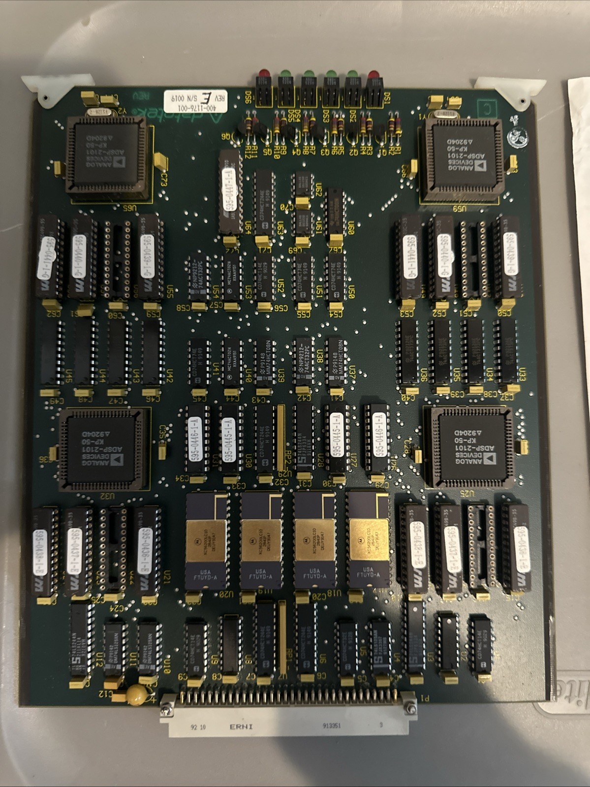 Vintage Datotek DCU Cryptography PCB 400-1176-001 Rev E Serial 0019 ADSP-2101 