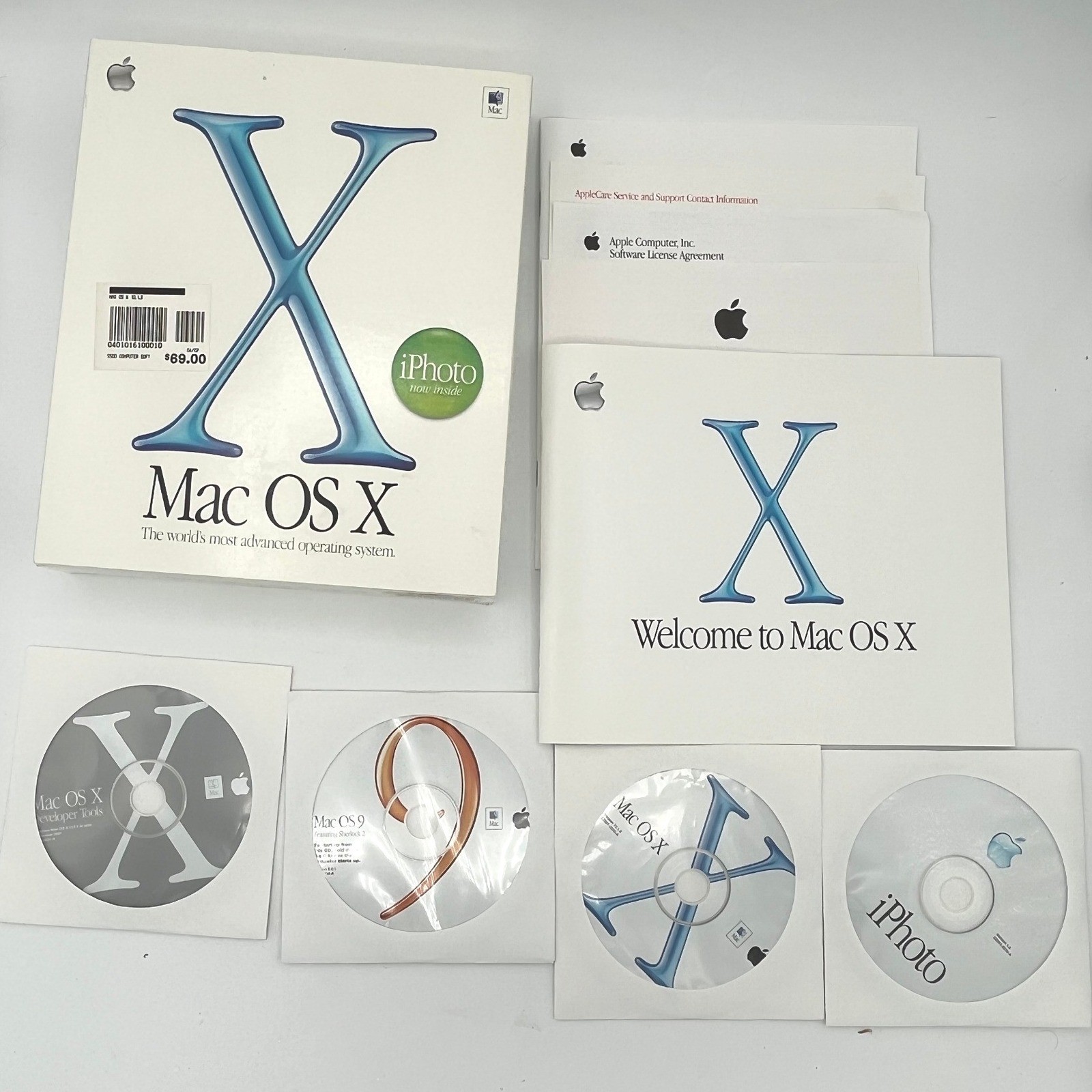 Apple Mac OS X 10.1.3 & Mac OS 9.2.1 Retail Box Set w/ Manuals Original Box Vtg Apple Mac OS X 10.1.3 & Mac OS 9.2.1 Retail Box Set w/ Manuals Original Box Vtg