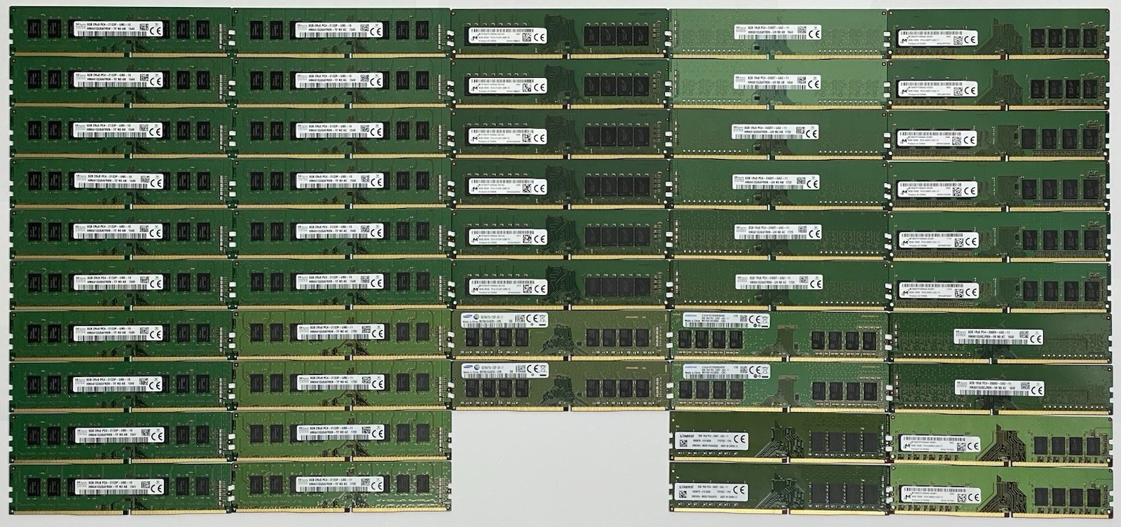 LOT OF 48 DDR4 8GB 2133P/2400T/2666V Mixed Brand Desktop Ram Lot LOT OF 48 DDR4 8GB 2133P/2400T/2666V Mixed Brand Desktop Ram Lot