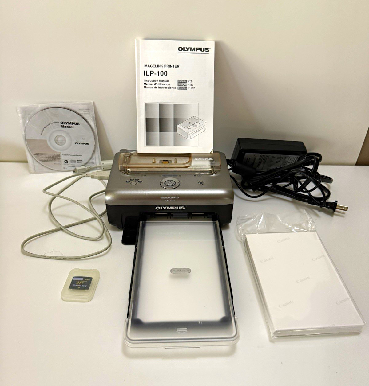 Vintage Olympus Imagelink ILP-100 Photo Printer Bundle w/ 16MB xD Card & Paper Vintage Olympus Imagelink ILP-100 Photo Printer Bundle w/ 16MB xD Card & Paper