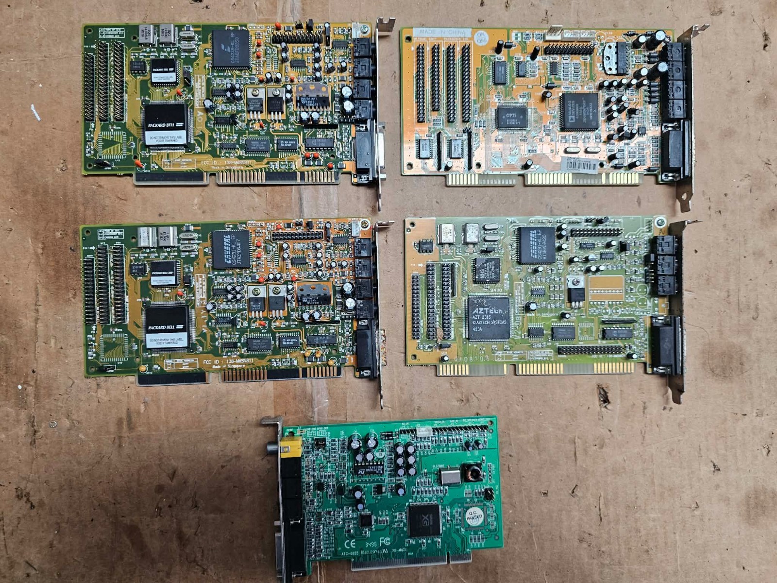 5x Lot Vintage Retro Gaming ISA PCI Yamaha Sound Cards Crystal Opti Vibra Yamaha