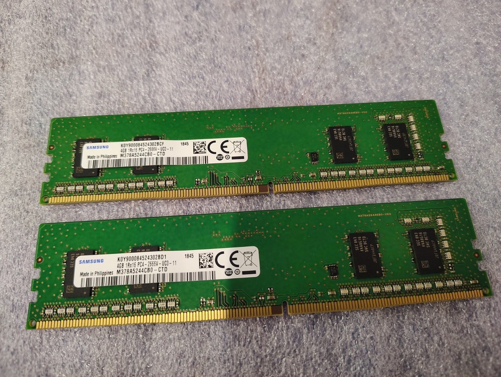 2 (pair) Samsung 4GB DDR4 UDIMM Desktop RAM 