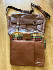Rowallan Scotland Vintage Genuine Leather Briefcase/Messenger Bag 3-Piece Set picture