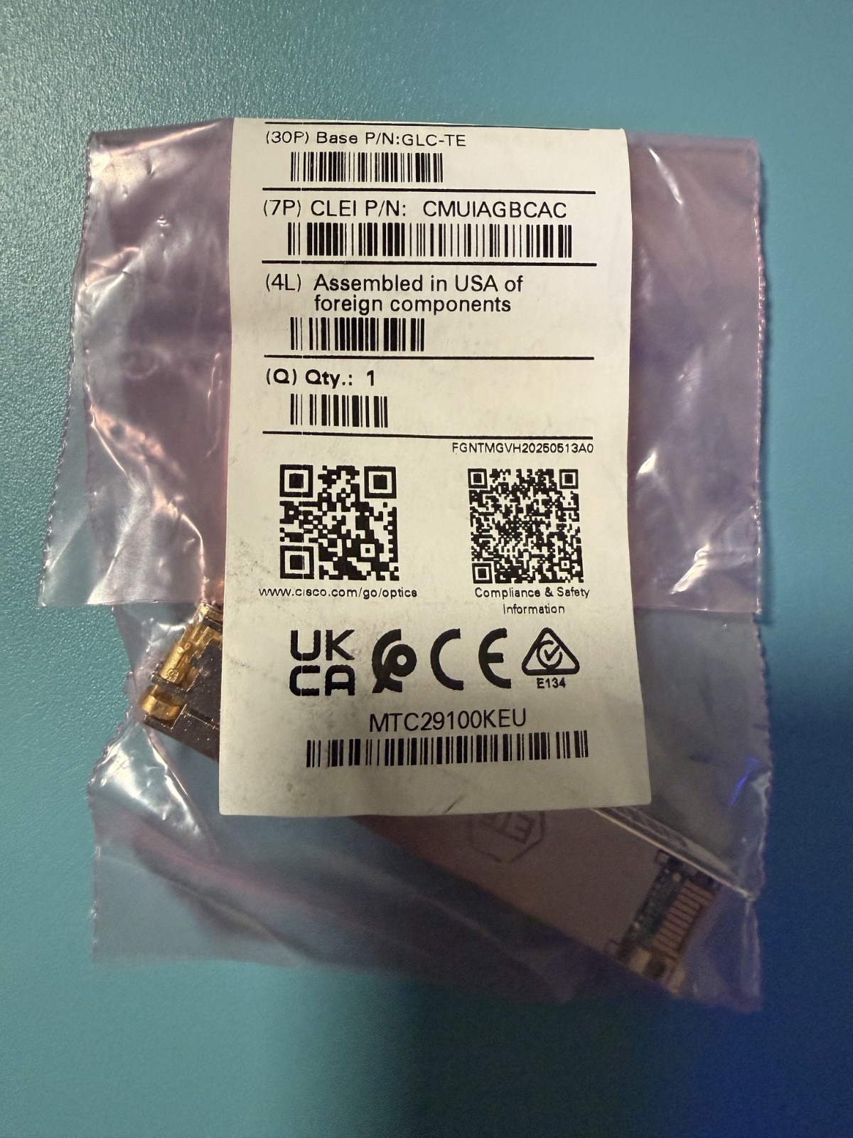 Cisco GLC-TE 30-1475-03 GBIC 1000BASE-T RJ-45 SFP Transceiver