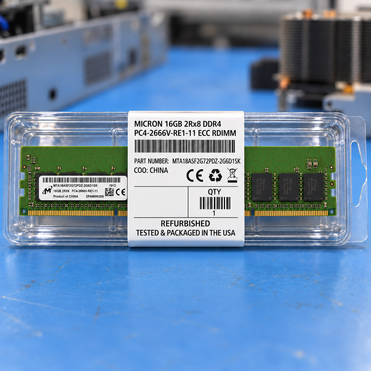 Micron 16GB DDR4 2666 2Rx8 ECC RDIMM Server RAM MTA18ASF2G72PDZ-2G6D1SK Micron 16GB DDR4 2666 2Rx8 ECC RDIMM Server RAM MTA18ASF2G72PDZ-2G6D1SK