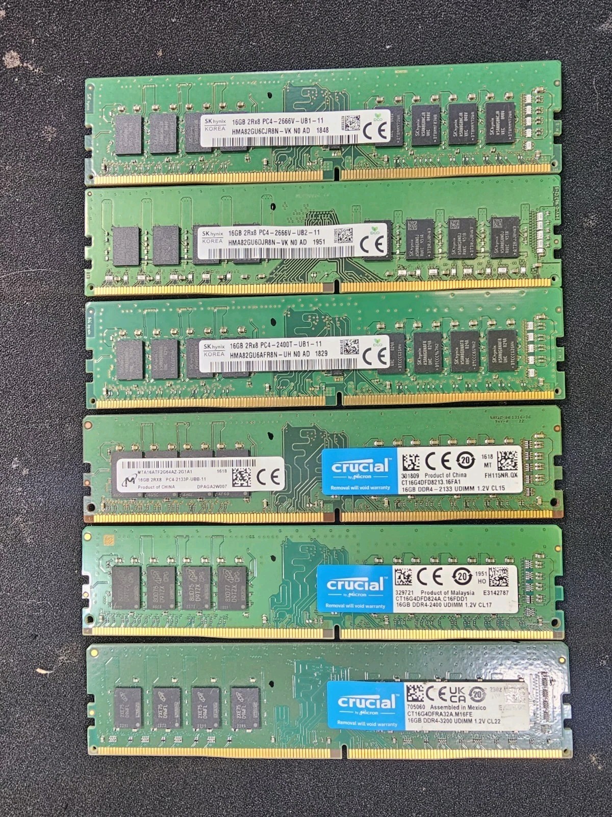 288GB 18x Mixed Brand 16GB Mixed Speed RAM TESTED 288GB 18x Mixed Brand 16GB Mixed Speed RAM TESTED