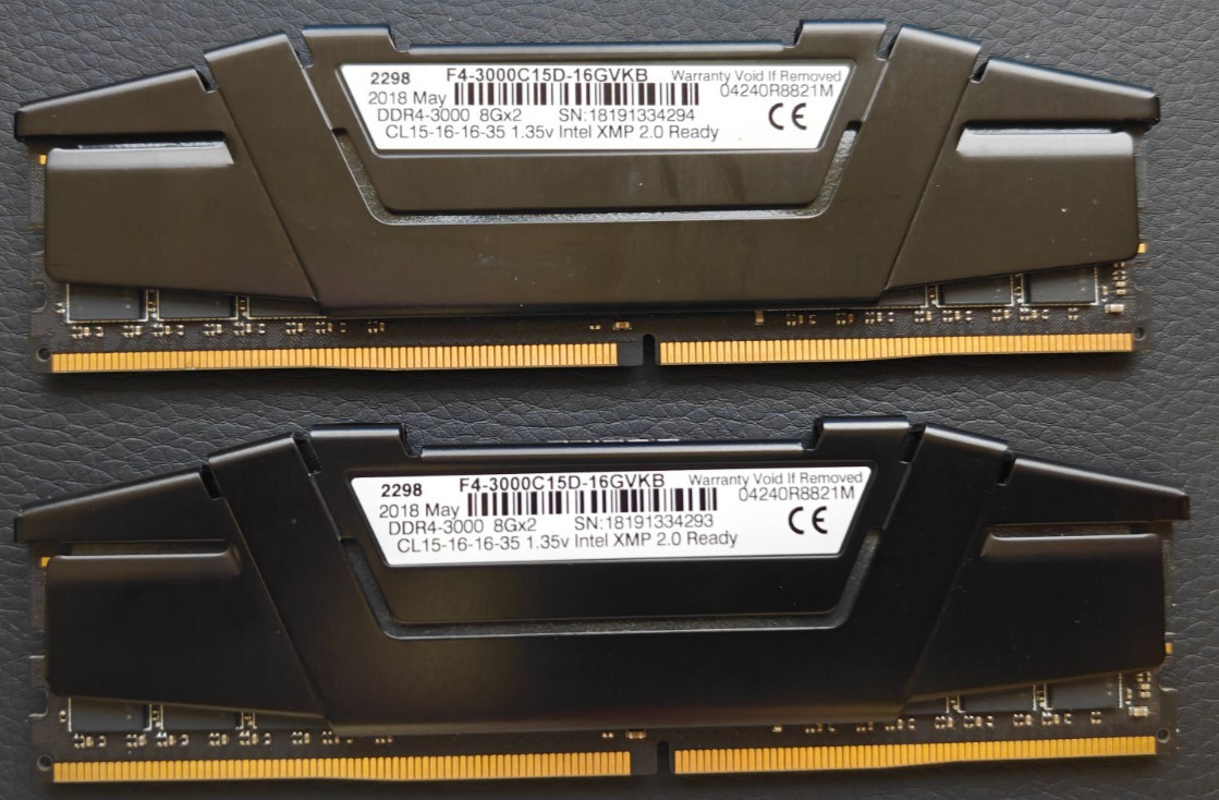G.Skill Ripjaws V 16GB (2x8GB) DDR4-3000 CL15 Desktop RAM F4-3000C15D-16GVKB G.Skill Ripjaws V 16GB (2x8GB) DDR4-3000 CL15 Desktop RAM F4-3000C15D-16GVKB