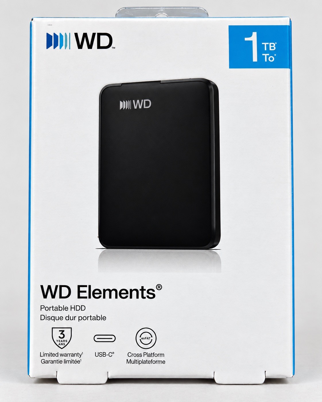 NEW Sealed WD Elements 1TB Portable External HDD USB-C WDBUZG0010BBK