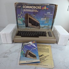 Commodore 64 Computer In Original Box w Cord and User's Guides Damaged Box  picture