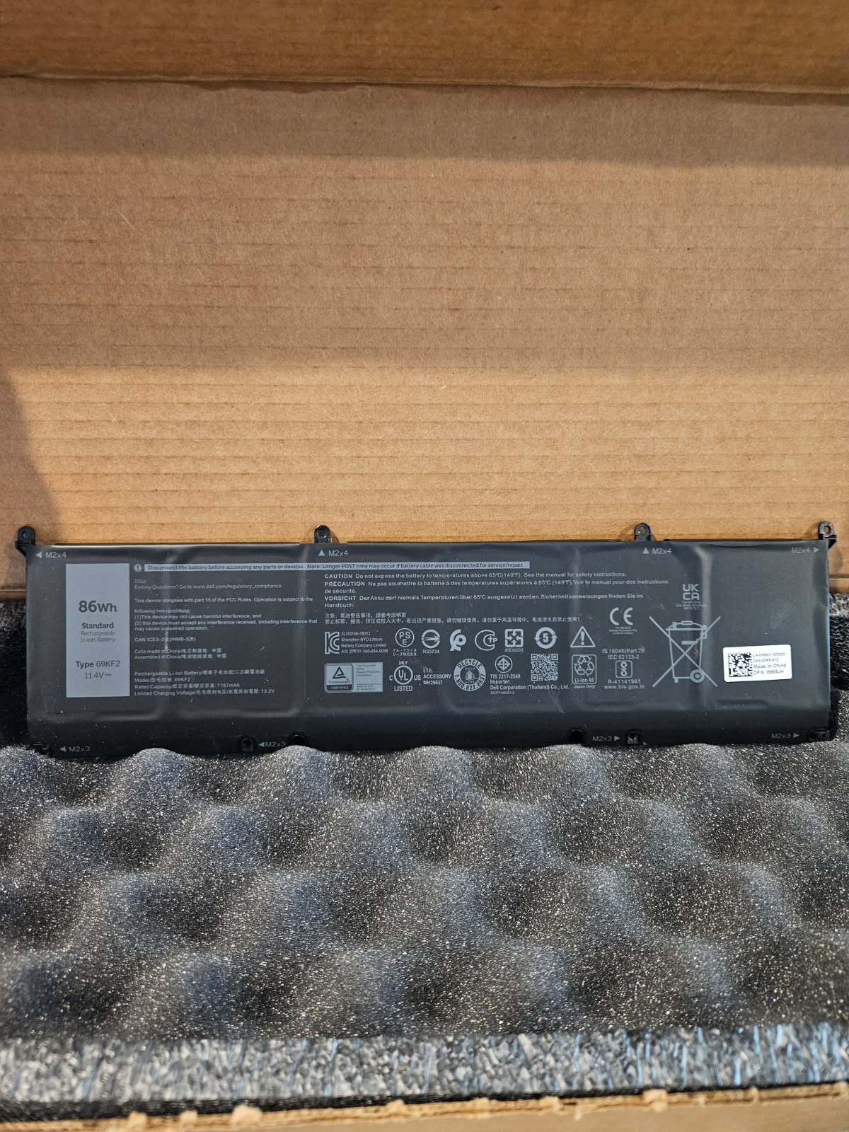 NEW OEM 86Wh 69KF2 Battery Dell XPS 15 9500 Precision 5550 M59JH M15 M17 NEW OEM 86Wh 69KF2 Battery Dell XPS 15 9500 Precision 5550 M59JH M15 M17