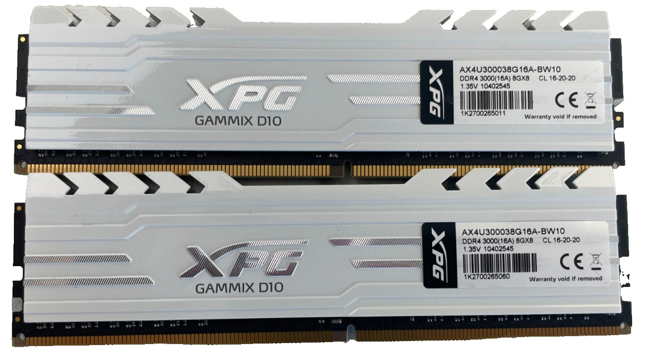 XPG GAMMIX D10 16GB 2x8GB DDR4 RAM  3000MHz AX4U300038G16A-BW10