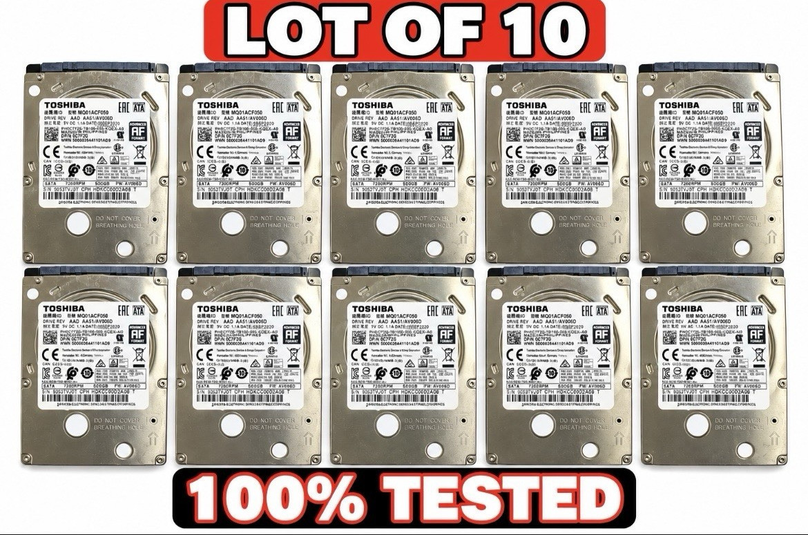 Lot of 10 Toshiba MQ01ACF050 500GB 2.5\