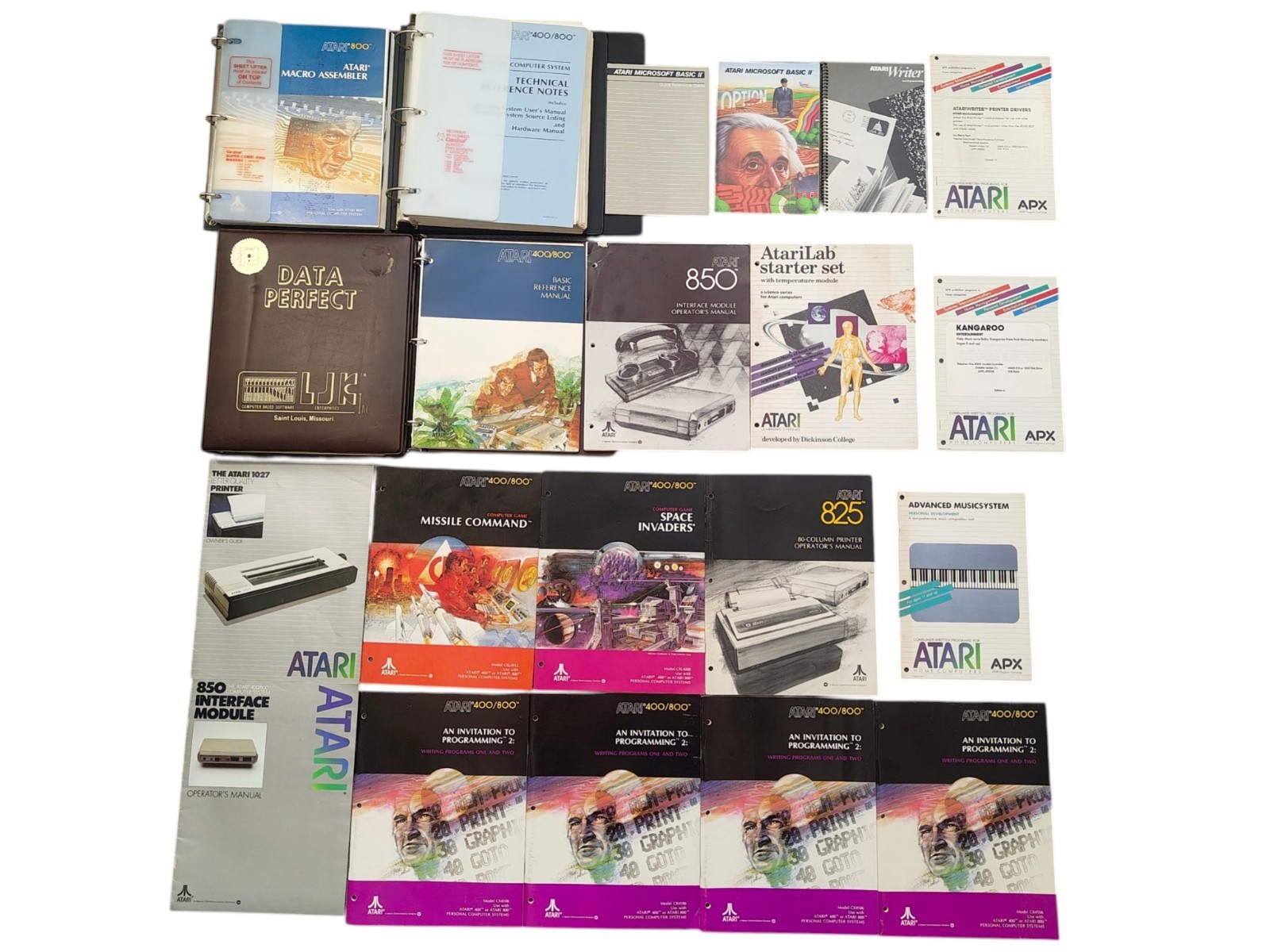 Atari 400 800 Manuals Software Data Perfect APX AtariWriter Vintage Lot Of 21 Atari 400 800 Manuals Software Data Perfect APX AtariWriter Vintage Lot Of 21