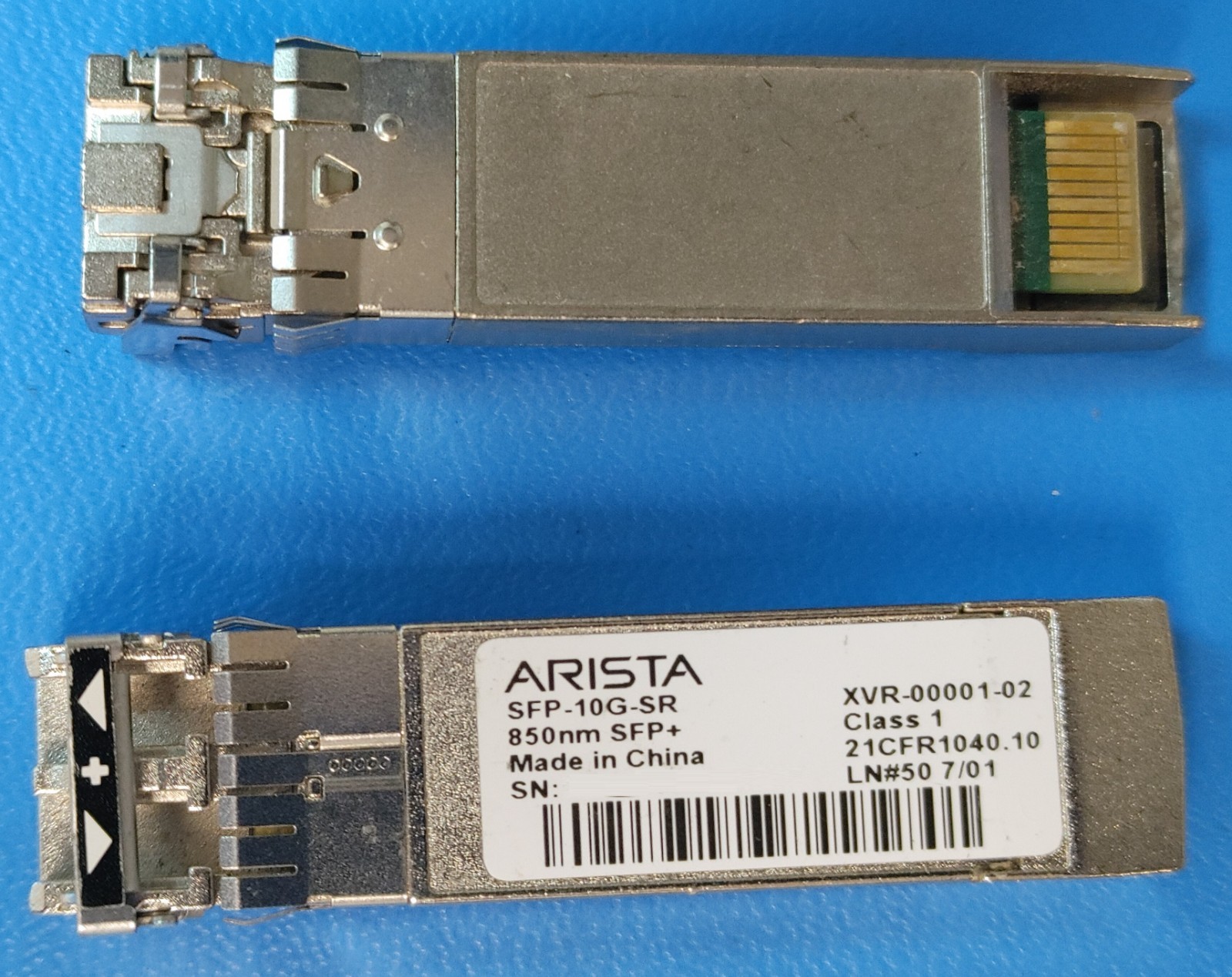 Lot of 6 Arista SFP-10G-SR XVR-00001-02 10GBASE-SR 850nm 10Gb Transceivers
